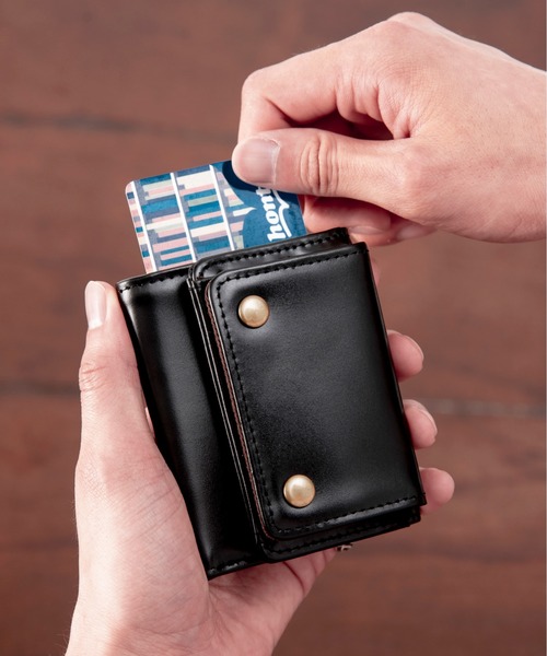 DEVICE（デバイス）の「Rename カウレザー本革 3つ折り コンパクト ミニ 財布 ウォレット（財布・メンズ・ブラック/パイソン/ダークブラウン/グリーン・FREE）」の12枚目の写真