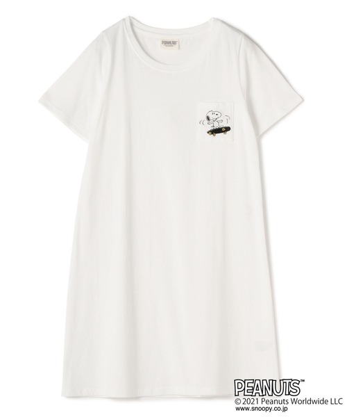 セール ピーナッツ Peanuts スヌーピースケボ刺繍ワンピース Tシャツ カットソー Peanuts ピーナッツ のファッション通販 Zozotown