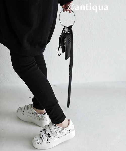 antiqua(アンティカ)の「手書きロゴアートスニーカー(スニーカー・レディース・ホワイト・S/M/L/LL)」の6枚目の写真