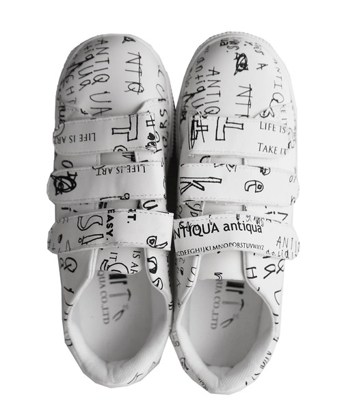 antiqua(アンティカ)の「手書きロゴアートスニーカー(スニーカー・レディース・ホワイト・S/M/L/LL)」の13枚目の写真