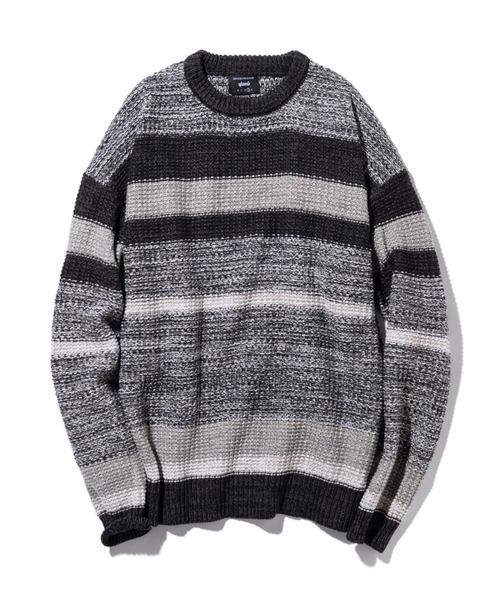 glamb（グラム）の「Multi border knit / マルチボーダーニット（ニット/セーター・メンズ・ブラック/マルチ・S/L/M）」の10枚目の写真