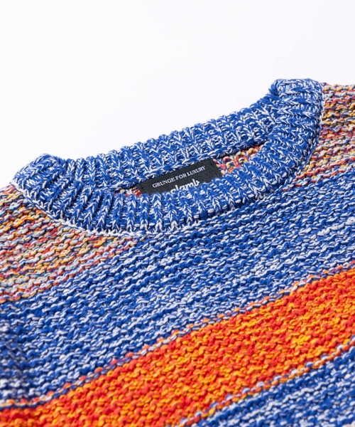 glamb（グラム）の「Multi border knit / マルチボーダーニット（ニット/セーター・メンズ・ブラック/マルチ・S/L/M）」の4枚目の写真