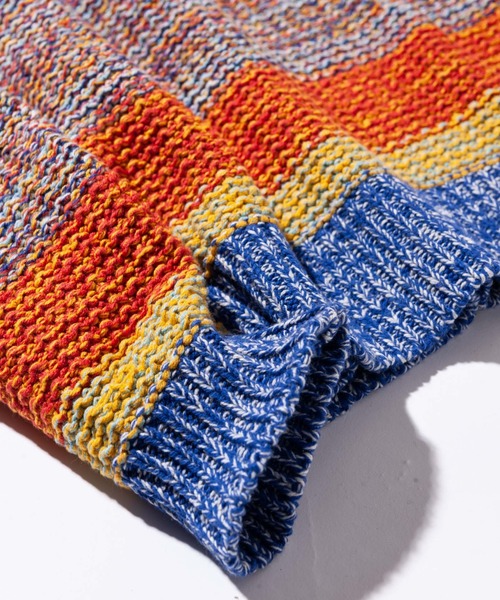 glamb（グラム）の「Multi border knit / マルチボーダーニット（ニット/セーター・メンズ・ブラック/マルチ・S/L/M）」の5枚目の写真