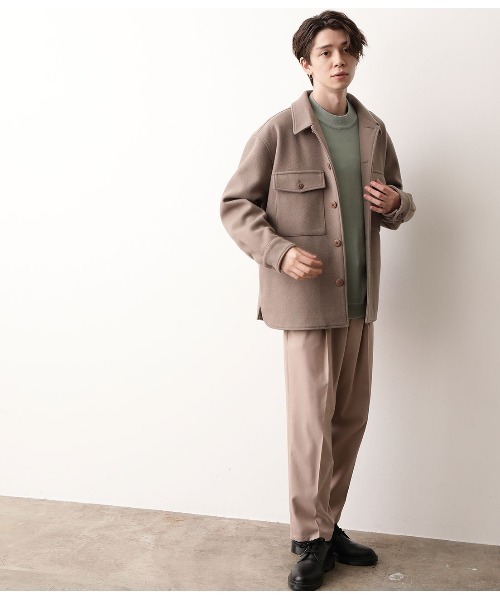 JUNRED（ジュンレッド）の「【ふんわり軽くて暖かい】ウーリータッチCPOブルゾン（ブルゾン・メンズ・ベージュ/ブラウン/サックスブルー/ベージュ系その他・S/M/L）」の6枚目の写真