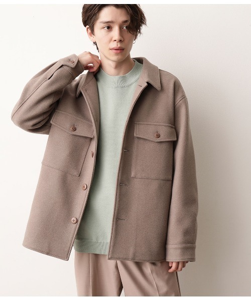 JUNRED（ジュンレッド）の「【ふんわり軽くて暖かい】ウーリータッチCPOブルゾン（ブルゾン・メンズ・ベージュ/ブラウン/サックスブルー/ベージュ系その他・S/M/L）」の7枚目の写真