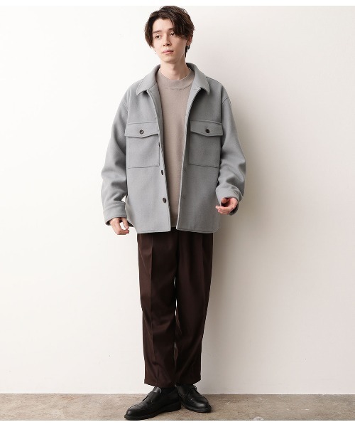 JUNRED（ジュンレッド）の「【ふんわり軽くて暖かい】ウーリータッチCPOブルゾン（ブルゾン・メンズ・ベージュ/ブラウン/サックスブルー/ベージュ系その他・S/M/L）」の10枚目の写真