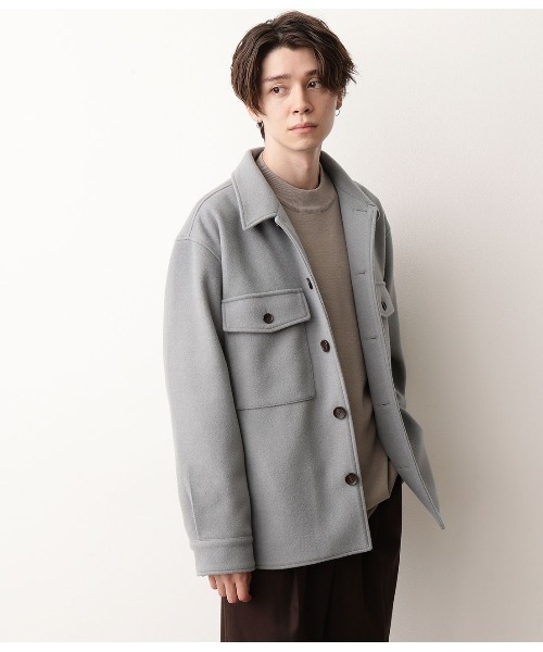 JUNRED（ジュンレッド）の「【ふんわり軽くて暖かい】ウーリータッチCPOブルゾン（ブルゾン・メンズ・ベージュ/ブラウン/サックスブルー/ベージュ系その他・S/M/L）」の11枚目の写真