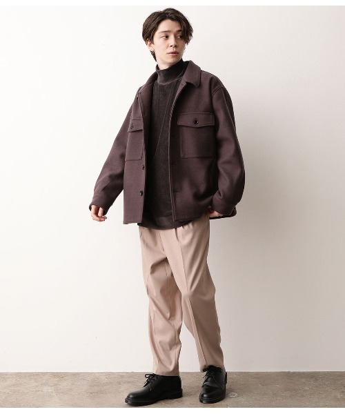 JUNRED（ジュンレッド）の「【ふんわり軽くて暖かい】ウーリータッチCPOブルゾン（ブルゾン・メンズ・ベージュ/ブラウン/サックスブルー/ベージュ系その他・S/M/L）」の14枚目の写真