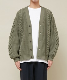 ADAM ET ROPE' | ライトケーブルボリュームカーディガン/オーバーサイズ/超軽量/防風性(カーディガン/ボレロ)