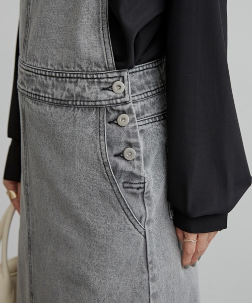 Aunt Marie's（アントマリーズ）の「ロングデニムジャンパースカート / AUNT MARIE'S（ジャンパースカート・レディース・アイボリー/ブラック/その他・FREE）」の17枚目の写真