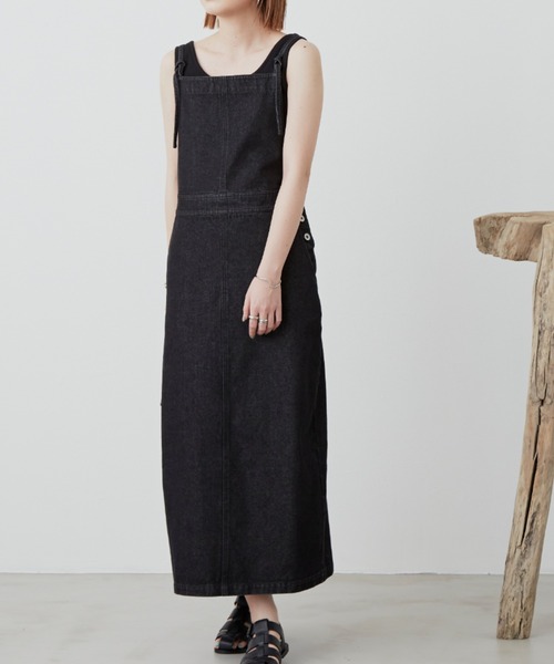 Aunt Marie's（アントマリーズ）の「ロングデニムジャンパースカート / AUNT MARIE'S（ジャンパースカート・レディース・アイボリー/ブラック/その他・FREE）」の7枚目の写真