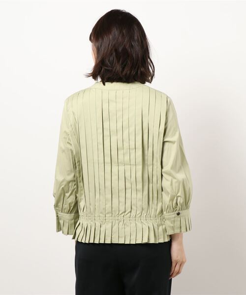 GGD（ジージーディー）の「HAVE A NICE TRIP / Ｃ／Ｎストレッチピンタック８０Ｓシャツ（シャツ/ブラウス・レディース・ホワイト/グリーン/バーガンディー・L/M/LL）」の4枚目の写真