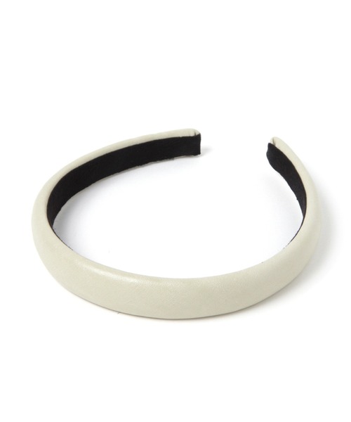 Me%（ミィパーセント）の「ホソドームフェイクレザーカチューシャ（カチューシャ・レディース・ホワイト/ブラック・FREE）」の6枚目の写真