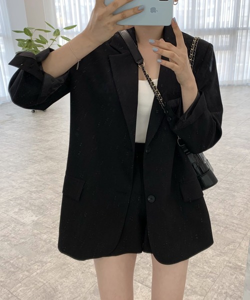 Doula Doula（ドゥーラドゥーラ）の「ジャケット・ショートパンツ2点セットアップ（セットアップ・レディース・ブラック/グレー/キャメル・S/M）」の15枚目の写真