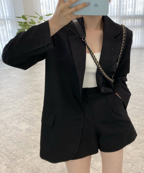 Doula Doula（ドゥーラドゥーラ）の「ジャケット・ショートパンツ2点セットアップ（セットアップ・レディース・ブラック/グレー/キャメル・S/M）」の16枚目の写真