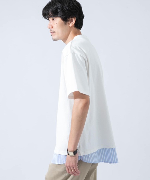 URBAN RESEARCH ROSSO MEN(アーバンリサーチロッソメン)の「レイヤードTシャツ(Tシャツ/カットソー・メンズ・ホワイト/ブラック・MEDIUM/LARGE)」の4枚目の写真