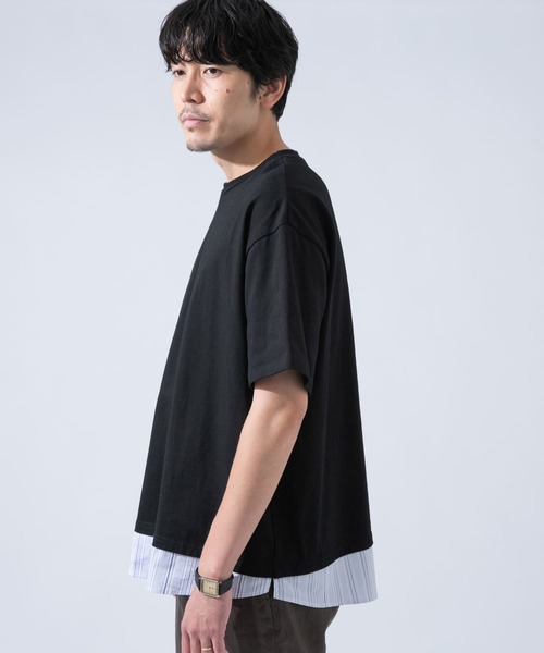 URBAN RESEARCH ROSSO MEN(アーバンリサーチロッソメン)の「レイヤードTシャツ(Tシャツ/カットソー・メンズ・ホワイト/ブラック・MEDIUM/LARGE)」の6枚目の写真