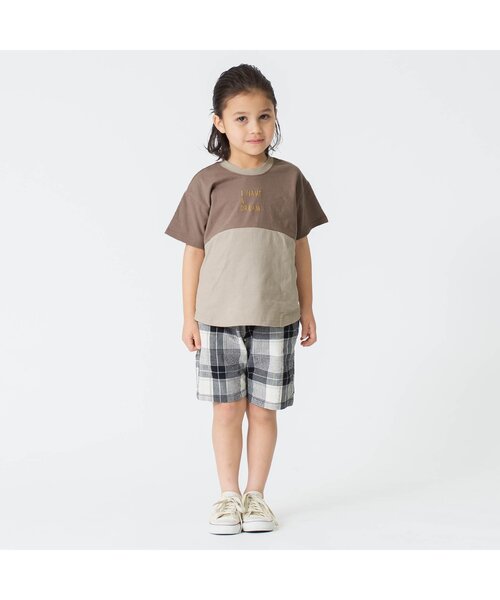 BREEZE（ブリーズ）の「WEB限定 別注切り替えTシャツ（Tシャツ/カットソー・キッズ・ブラウン/ミント/チャコール・90/100/110/120/80/130/140）」の4枚目の写真