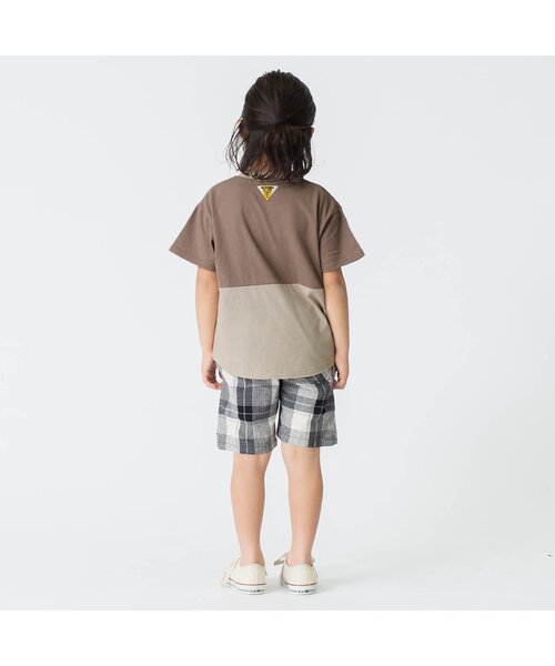 BREEZE（ブリーズ）の「WEB限定 別注切り替えTシャツ（Tシャツ/カットソー・キッズ・ブラウン/ミント/チャコール・90/100/110/120/80/130/140）」の5枚目の写真