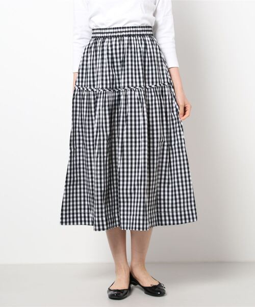 PICCIN(ピッチン)の「【親子ペアルック可】前後2WAYギンガムチェックマキシスカート(スカート・レディース・ブラック系その他・M)」の22枚目の写真