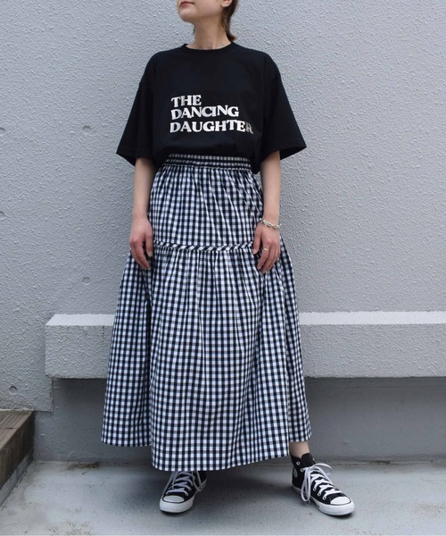 PICCIN(ピッチン)の「【親子ペアルック可】前後2WAYギンガムチェックマキシスカート(スカート・レディース・ブラック系その他・M)」の6枚目の写真