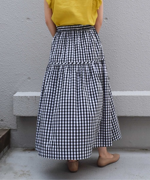PICCIN(ピッチン)の「【親子ペアルック可】前後2WAYギンガムチェックマキシスカート(スカート・レディース・ブラック系その他・M)」の19枚目の写真