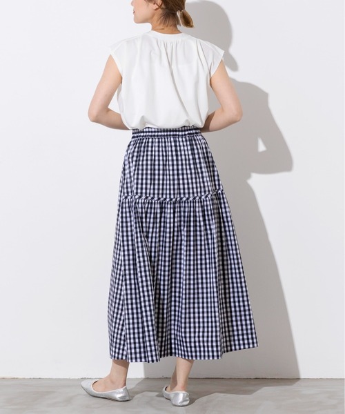 PICCIN(ピッチン)の「【親子ペアルック可】前後2WAYギンガムチェックマキシスカート(スカート・レディース・ブラック系その他・M)」の10枚目の写真