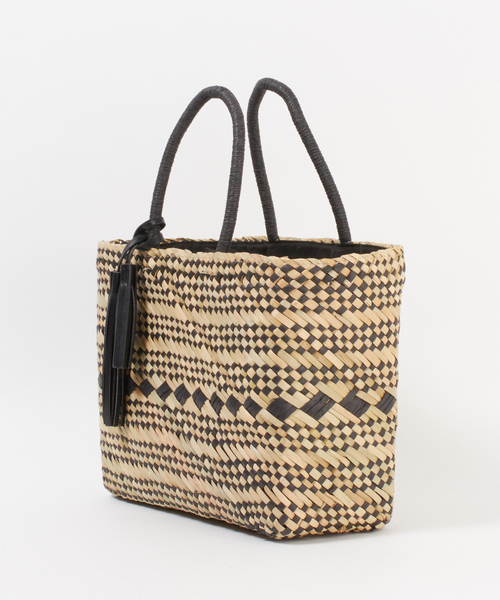 MELROSE claire（メルローズ クレール）の「スクエアかごバッグ（かごバッグ・レディース・グレー/ブラック・FREE）」の4枚目の写真