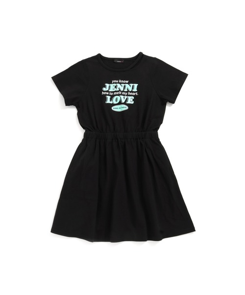 JENNI love（ジェニィラブ）の「防蚊ネックスリットTワンピ（ワンピース・キッズ・ブラック/サックスブルー/ミント・130cm/140cm/150cm/160cm）」の2枚目の写真