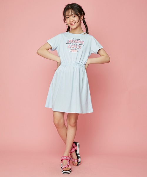 JENNI love（ジェニィラブ）の「防蚊ネックスリットTワンピ（ワンピース・キッズ・ブラック/サックスブルー/ミント・130cm/140cm/150cm/160cm）」の4枚目の写真