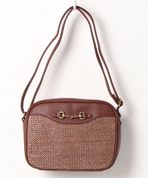 ehka sopo（エヘカソポ）の「ビット付雑材ミニショルダーバッグ（ショルダーバッグ・レディース・ブラウン/オフホワイト/キャメル・ﾌﾘ-）」の3枚目の写真