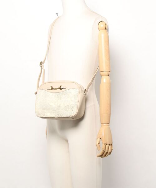 ehka sopo（エヘカソポ）の「ビット付雑材ミニショルダーバッグ（ショルダーバッグ・レディース・ブラウン/オフホワイト/キャメル・ﾌﾘ-）」の7枚目の写真