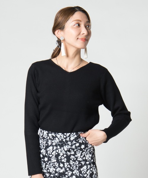 LAYMEE（レイミー）の「Fancy 2way knit / ファンシー2wayニット（カーディガン/ボレロ・レディース・ベージュ/ブルー/ブラック・FREE）」の13枚目の写真