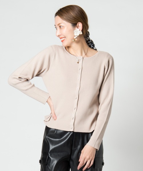 LAYMEE（レイミー）の「Fancy 2way knit / ファンシー2wayニット（カーディガン/ボレロ・レディース・ベージュ/ブルー/ブラック・FREE）」の14枚目の写真