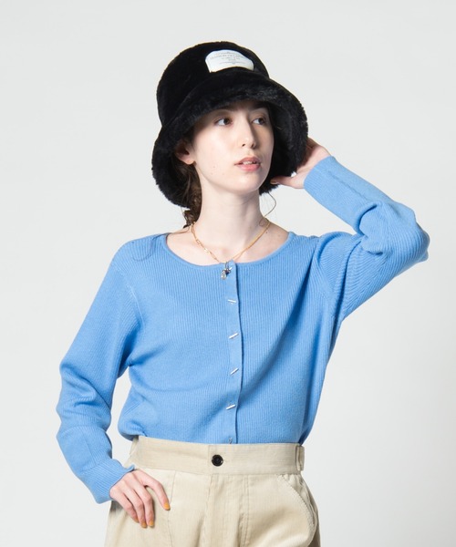 LAYMEE（レイミー）の「Fancy 2way knit / ファンシー2wayニット（カーディガン/ボレロ・レディース・ベージュ/ブルー/ブラック・FREE）」の15枚目の写真