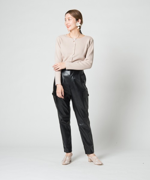 LAYMEE（レイミー）の「Fancy 2way knit / ファンシー2wayニット（カーディガン/ボレロ・レディース・ベージュ/ブルー/ブラック・FREE）」の19枚目の写真