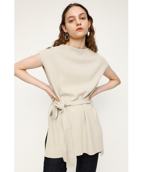SLY(スライ)の「【LIMITED ITEM】WAIST BELTED TOPS/ウエストベルトトップス(ニット/セーター・レディース・ブラック/ブラウン/アイボリー・FREE)」の2枚目の写真