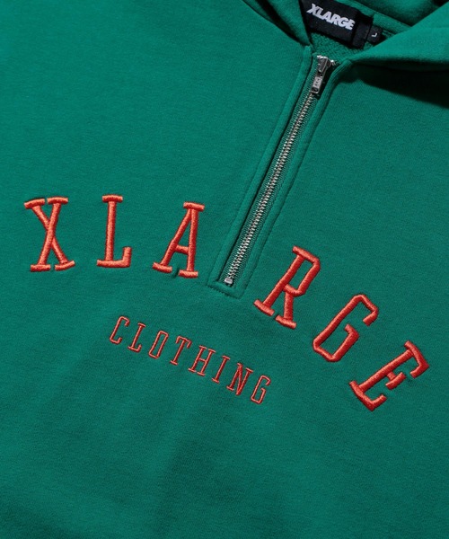 XLARGE（エクストララージ）の「HALF ZIP HOODED SWEAT（パーカー・メンズ・グリーン/ブラック/ピンク・L/S/M/XL）」の7枚目の写真
