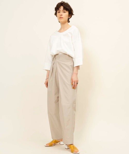 Johnbull(ジョンブル)の「【WAISTRICK BY JOHNBULL】ウエストボタンパンツ(その他パンツ・レディース・ベージュ/ブラック/グリーン/ワンウォッシュ・SMALL/MEDIUM/LARGE)」の8枚目の写真