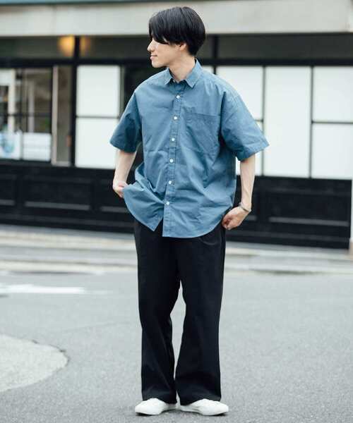 ITEMS URBANRESEARCH（アイテムズ アーバンリサーチ）の「タイプライター レギュラーカラー半袖シャツ（シャツ/ブラウス・メンズ・ライトカーキ/グレー/ブルー・MEDIUM/LARGE）」の11枚目の写真