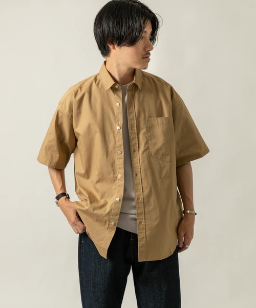 ITEMS URBANRESEARCH（アイテムズ アーバンリサーチ）の「タイプライター レギュラーカラー半袖シャツ（シャツ/ブラウス・メンズ・ライトカーキ/グレー/ブルー・MEDIUM/LARGE）」の12枚目の写真
