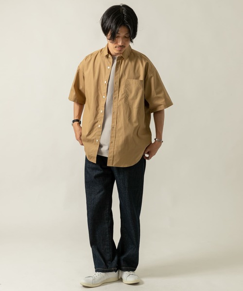 ITEMS URBANRESEARCH（アイテムズ アーバンリサーチ）の「タイプライター レギュラーカラー半袖シャツ（シャツ/ブラウス・メンズ・ライトカーキ/グレー/ブルー・MEDIUM/LARGE）」の14枚目の写真