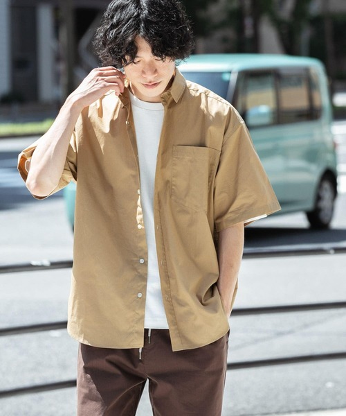 ITEMS URBANRESEARCH（アイテムズ アーバンリサーチ）の「タイプライター レギュラーカラー半袖シャツ（シャツ/ブラウス・メンズ・ライトカーキ/グレー/ブルー・MEDIUM/LARGE）」の15枚目の写真