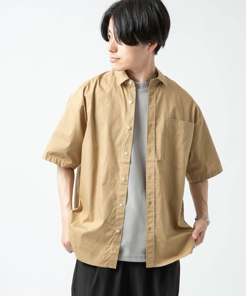 ITEMS URBANRESEARCH（アイテムズ アーバンリサーチ）の「タイプライター レギュラーカラー半袖シャツ（シャツ/ブラウス・メンズ・ライトカーキ/グレー/ブルー・MEDIUM/LARGE）」の20枚目の写真