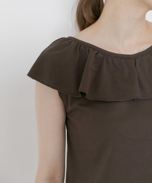 URBAN RESEARCH Sonny Label（アーバンリサーチサニーレーベル）の「フリルTシャツ（Tシャツ/カットソー・レディース・ブラウン/グレー系その他/ブラック・FREE）」の9枚目の写真