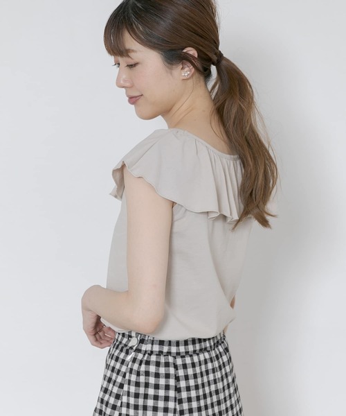 URBAN RESEARCH Sonny Label（アーバンリサーチサニーレーベル）の「フリルTシャツ（Tシャツ/カットソー・レディース・ブラウン/グレー系その他/ブラック・FREE）」の12枚目の写真