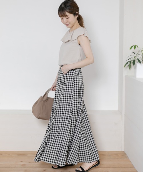 URBAN RESEARCH Sonny Label（アーバンリサーチサニーレーベル）の「フリルTシャツ（Tシャツ/カットソー・レディース・ブラウン/グレー系その他/ブラック・FREE）」の7枚目の写真