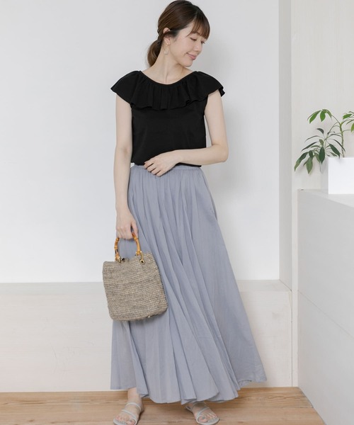 URBAN RESEARCH Sonny Label（アーバンリサーチサニーレーベル）の「フリルTシャツ（Tシャツ/カットソー・レディース・ブラウン/グレー系その他/ブラック・FREE）」の5枚目の写真