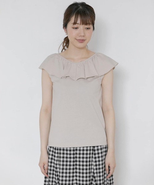 URBAN RESEARCH Sonny Label（アーバンリサーチサニーレーベル）の「フリルTシャツ（Tシャツ/カットソー・レディース・ブラウン/グレー系その他/ブラック・FREE）」の13枚目の写真