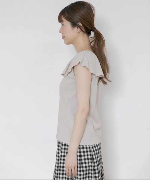 URBAN RESEARCH Sonny Label（アーバンリサーチサニーレーベル）の「フリルTシャツ（Tシャツ/カットソー・レディース・ブラウン/グレー系その他/ブラック・FREE）」の19枚目の写真